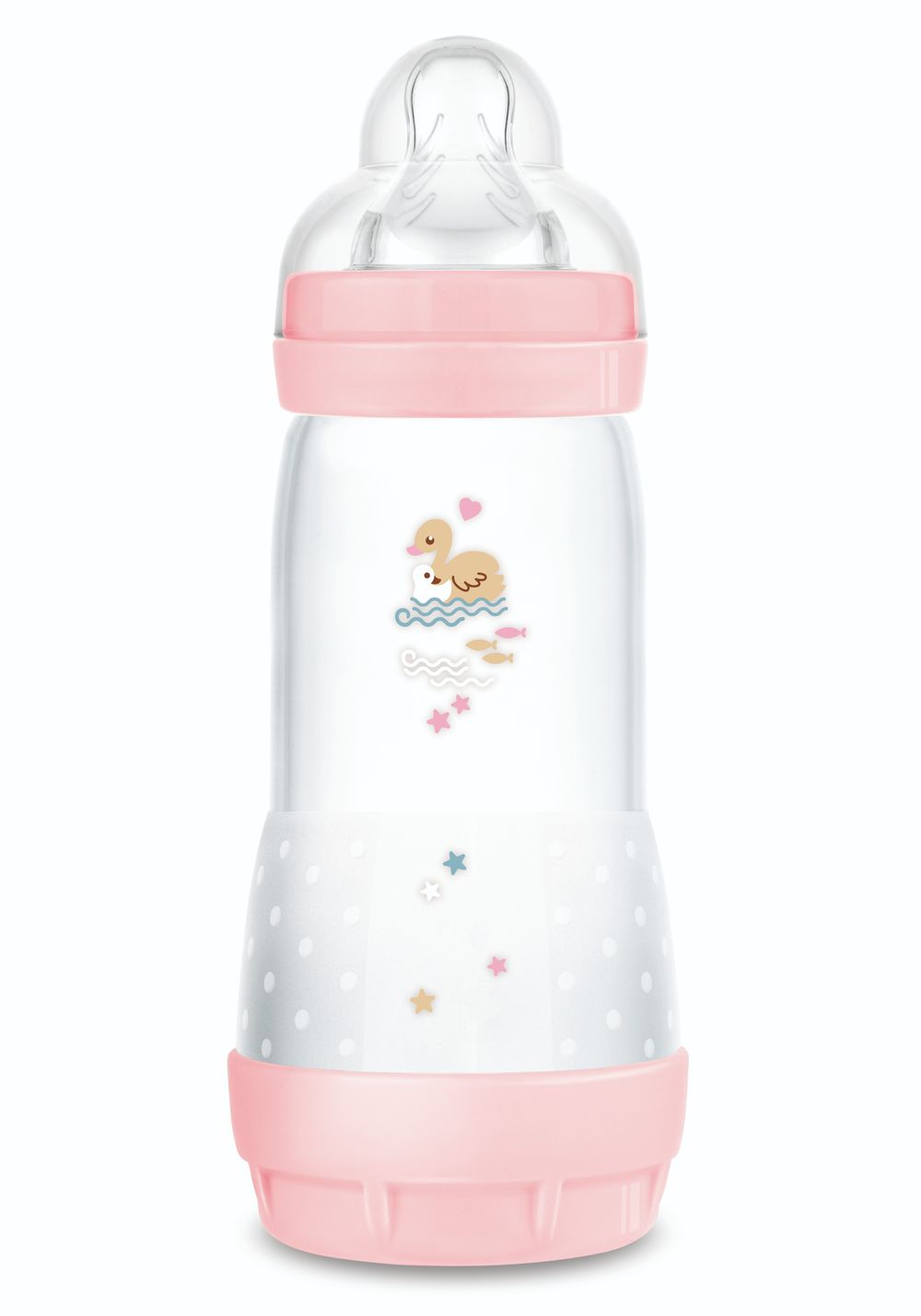 Mam - Baby Easy Start Anticolic Silicone Bottle - Sealife Pink - 320 ml