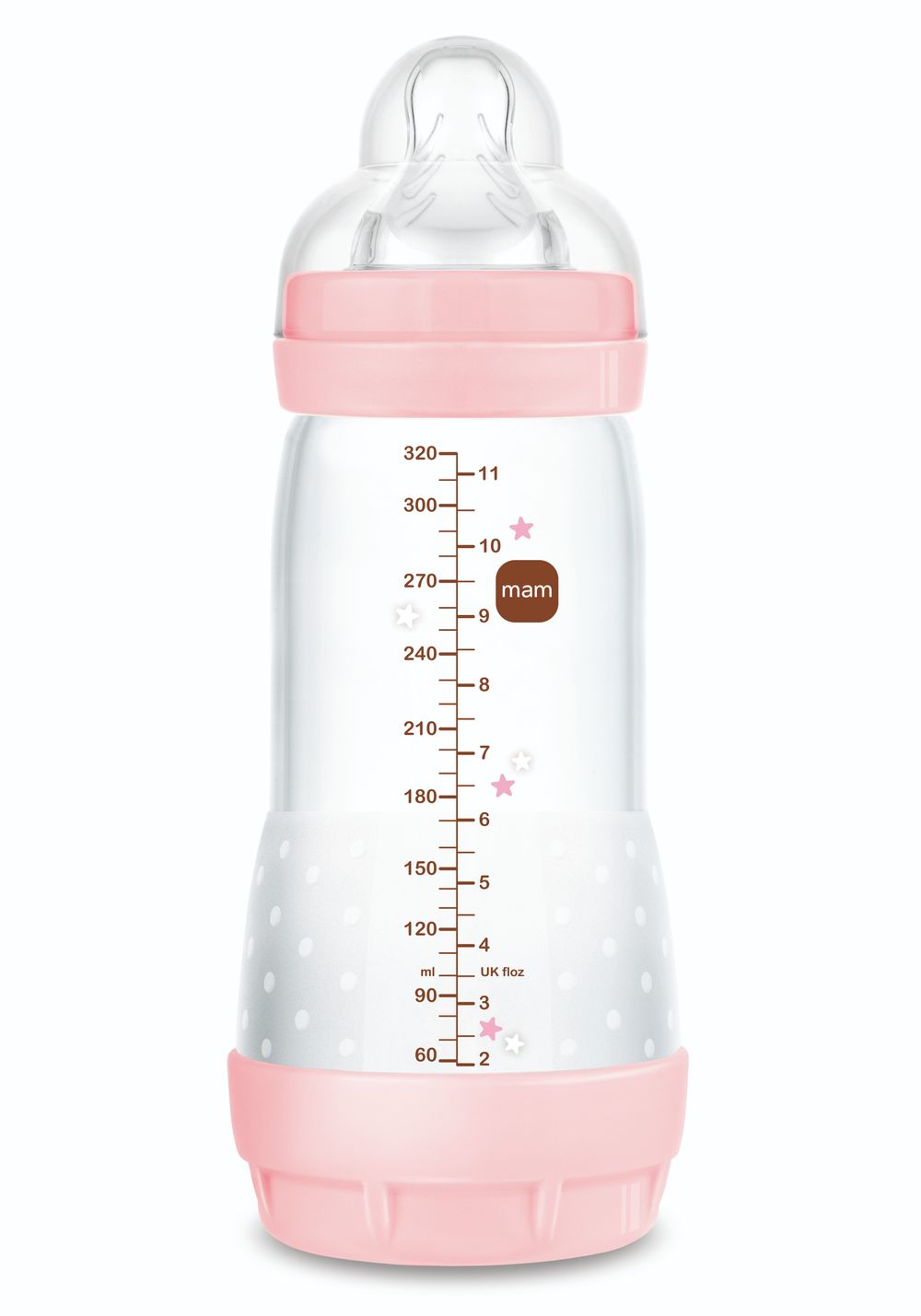 Mam - Baby Easy Start Anticolic Silicone Bottle - Sealife Pink - 320 ml
