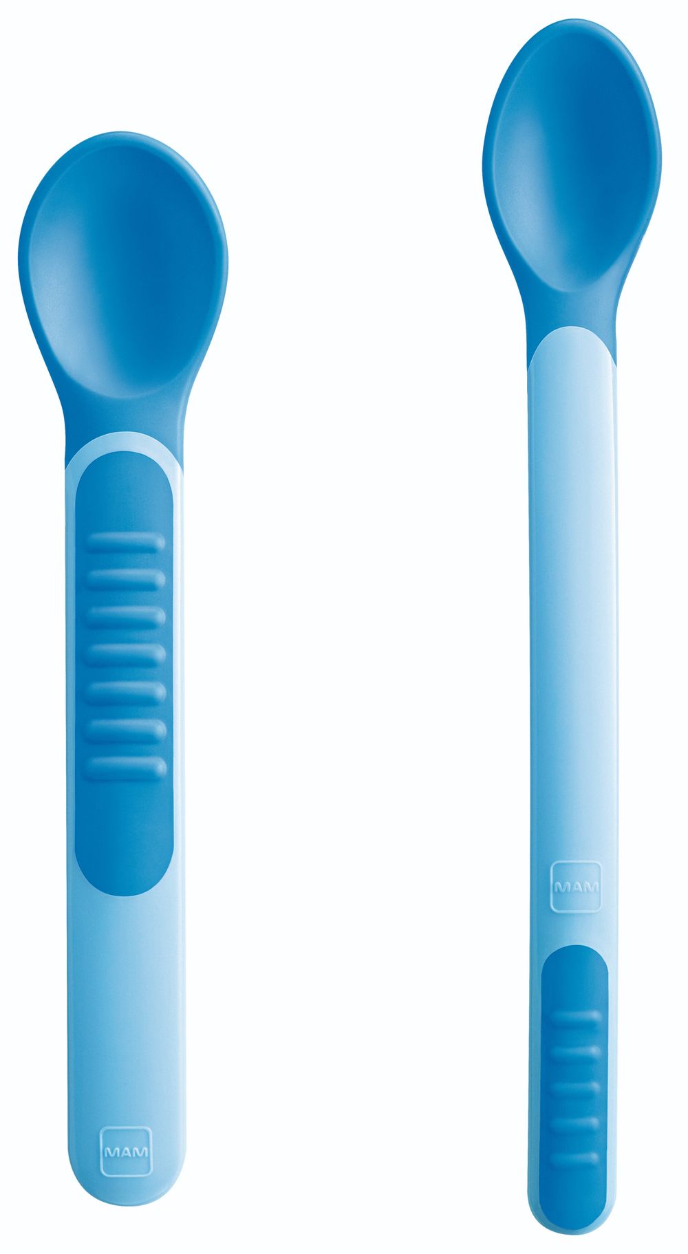 Mam - Baby Heat Sensitive Spoons And Cover - Blue - 3 Pc Set