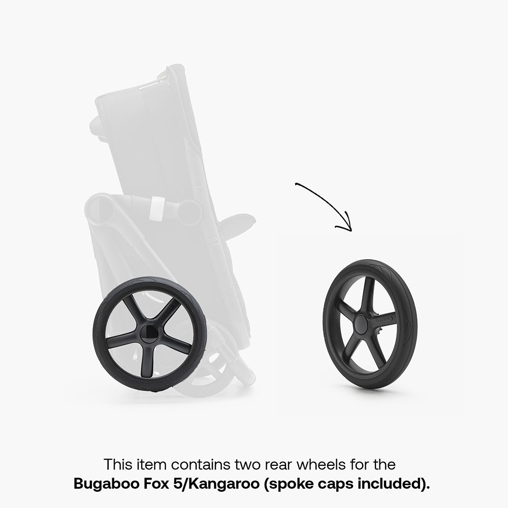 Bugaboo Fox 5/Kangaroo Rear Wheels - Black - 2 Pc Set