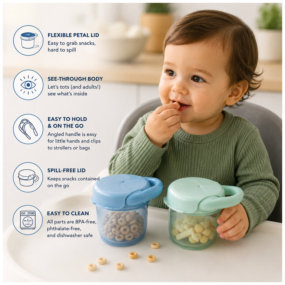 Oxo-Tot - Snack Cup With Lid - Opal/Dusk - 2 Pcs