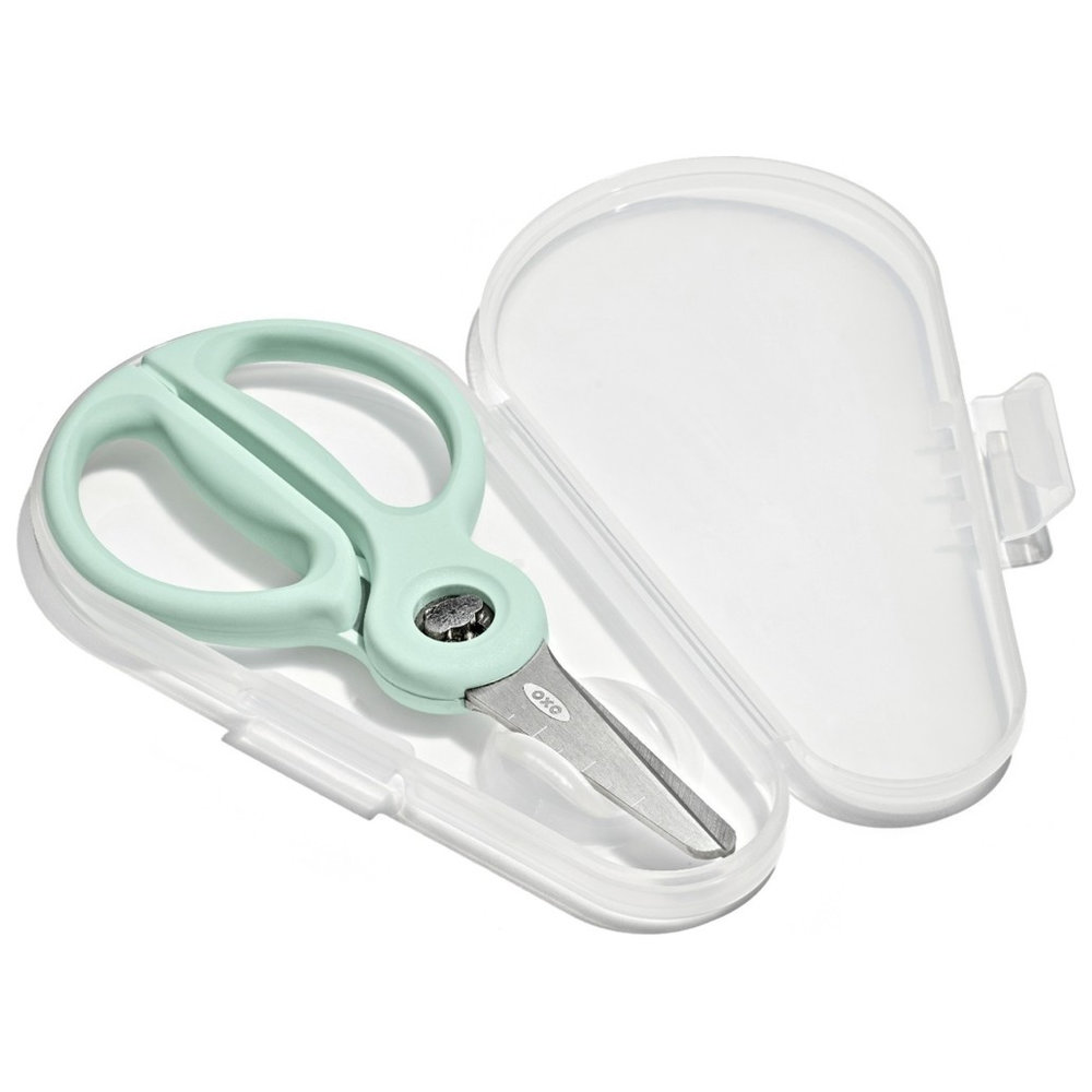 Oxo-Tot - On The Go Food Scissors With Case - Green