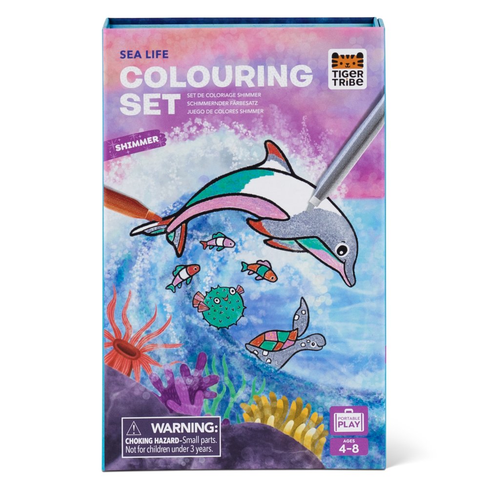 Tiger Tribe - Sea Life Themed Shimmer Colouring Set - 5pcs