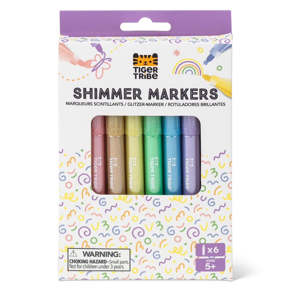 Tiger Tribe - Shimmer Marker Set - Pastels - 6pcs
