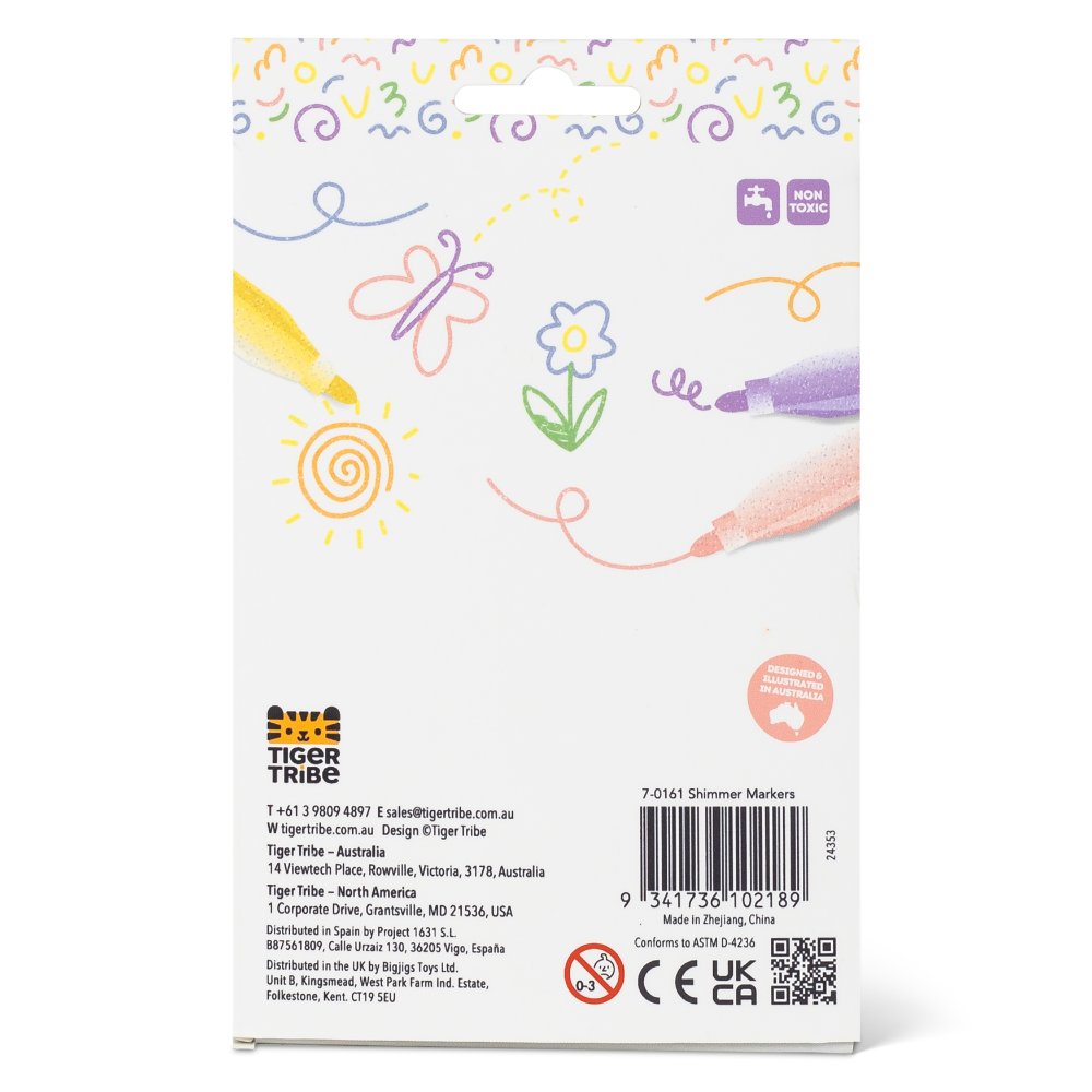 Tiger Tribe - Shimmer Marker Set - Pastels - 6pcs