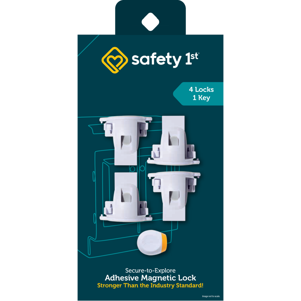 Safety 1st - Secure-to-Explore Adhesive Magnetic Locks- White - 4 Pc Set