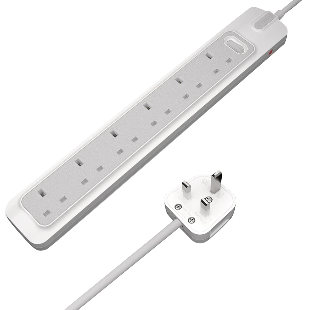 Rafeed - 6 Socket Power Extension Lead - 2m - 2990 W