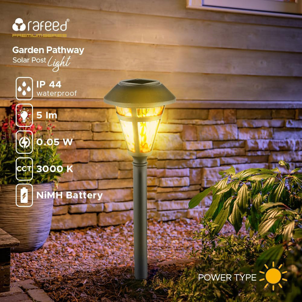 Rafeed - Garden Pathway Solar Post Light - Black - 0.05 W
