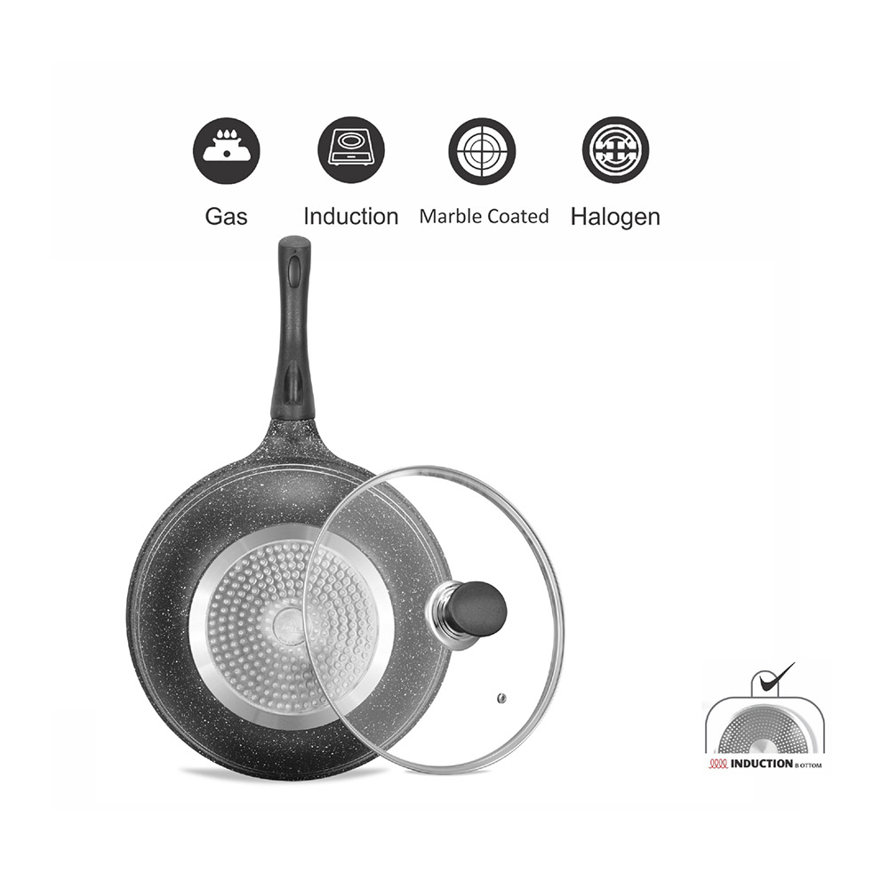 Sonex - Non-Stick Eden Wok - Grey Marble - 26 cm