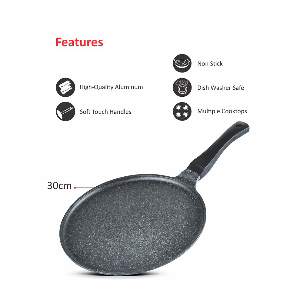 Sonex - Non-Stick Eden Hot Plate - Grey Marble - 30 cm