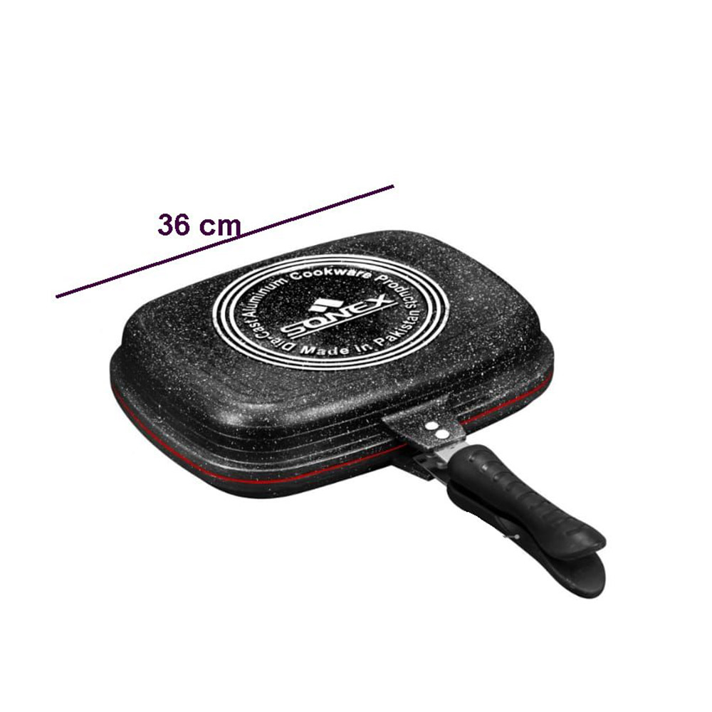 Sonex - Non-Stick Double Grill Pan - Black Marble - 36 cm