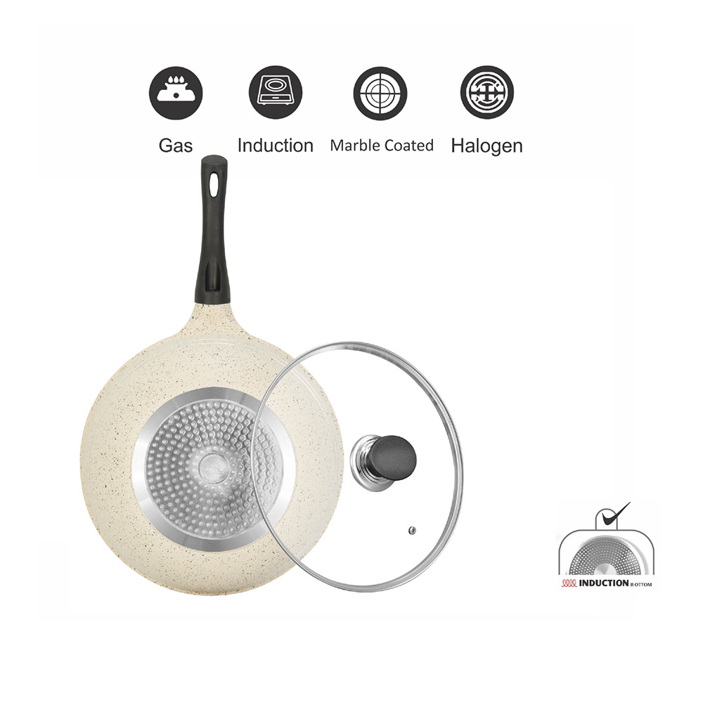 Sonex - Non-Stick Eden Wok - White Marble - 30 cm