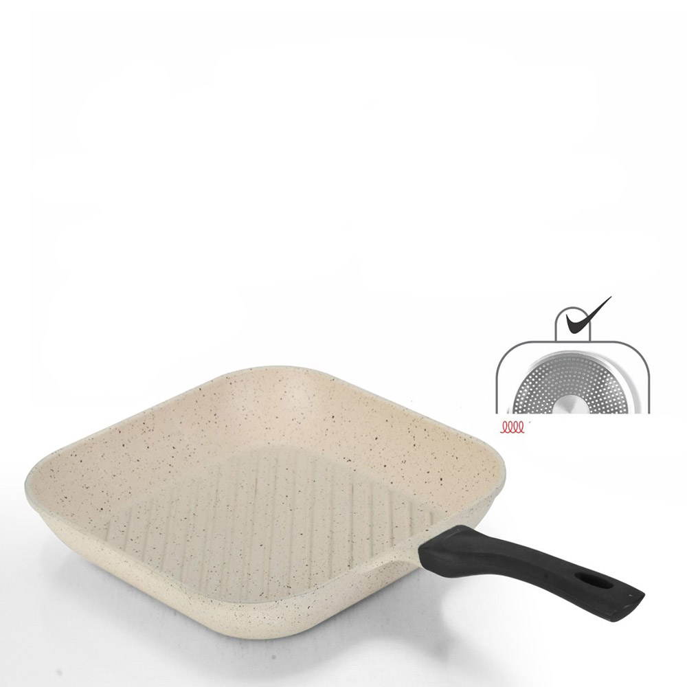 Sonex - Non-Stick Eden Grill Pan - White Marble - 28 cm