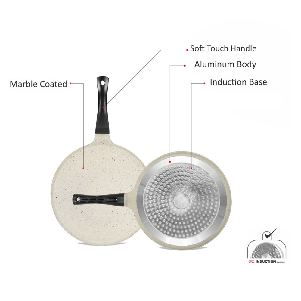 Sonex - Non-Stick Eden Hot Plate - White Marble - 30 cm