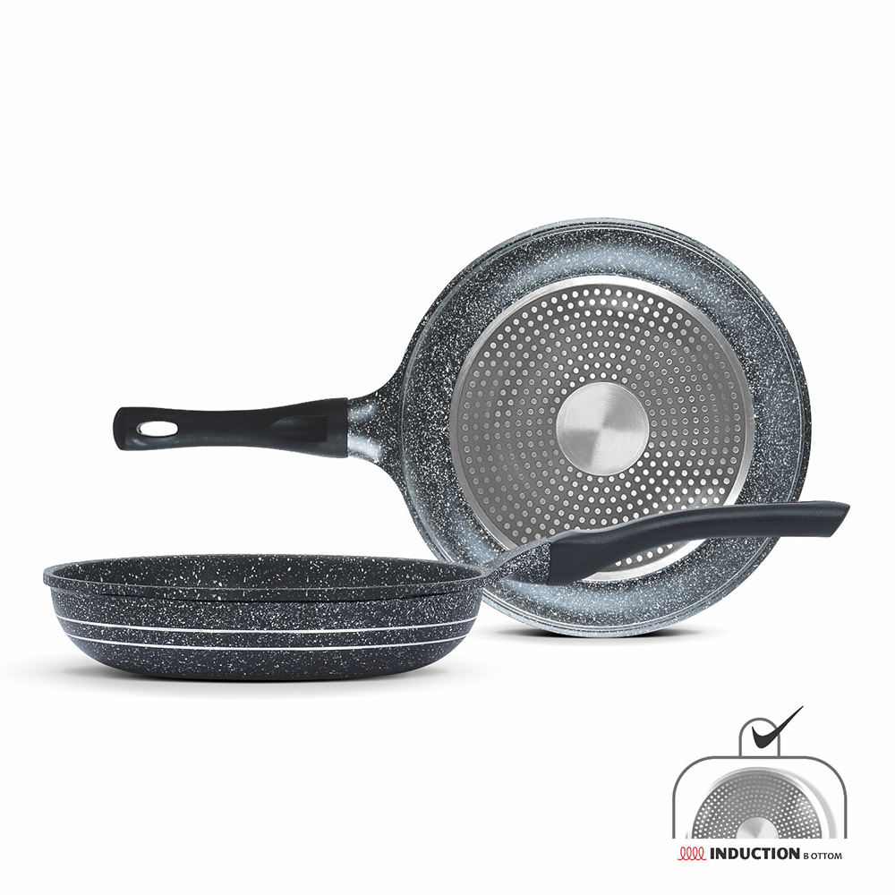 Sonex - Non-Stick Mac Fry Pan - Grey Marble - 24 cm