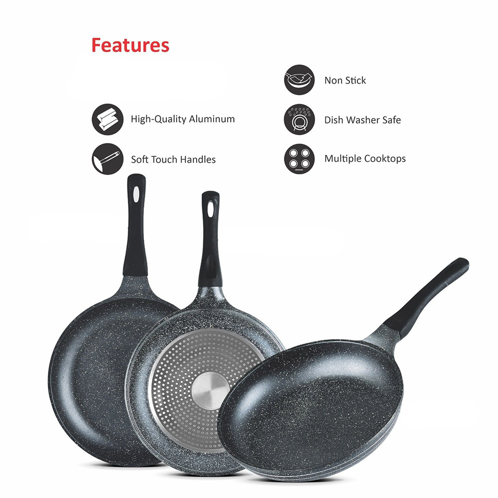 Sonex - Non-Stick Mac Fry Pan - Grey Marble - 24 cm