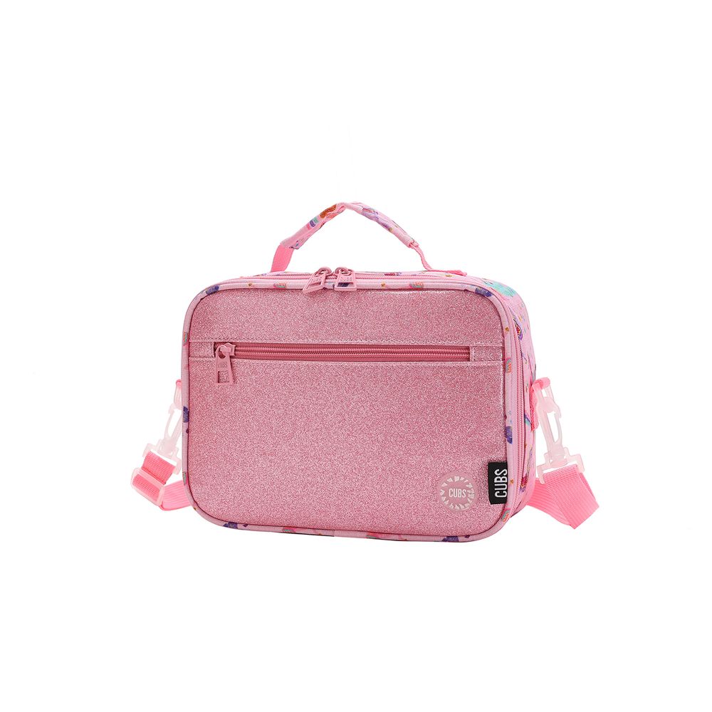 Cubs - Shiny Fabric Lunch Bag - Rose Pink