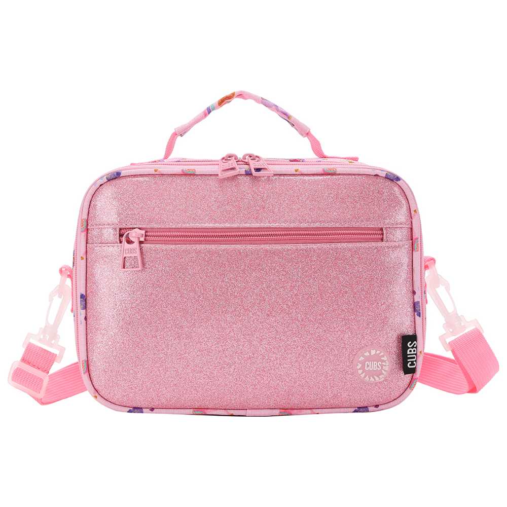 Cubs - Shiny Fabric Lunch Bag - Rose Pink