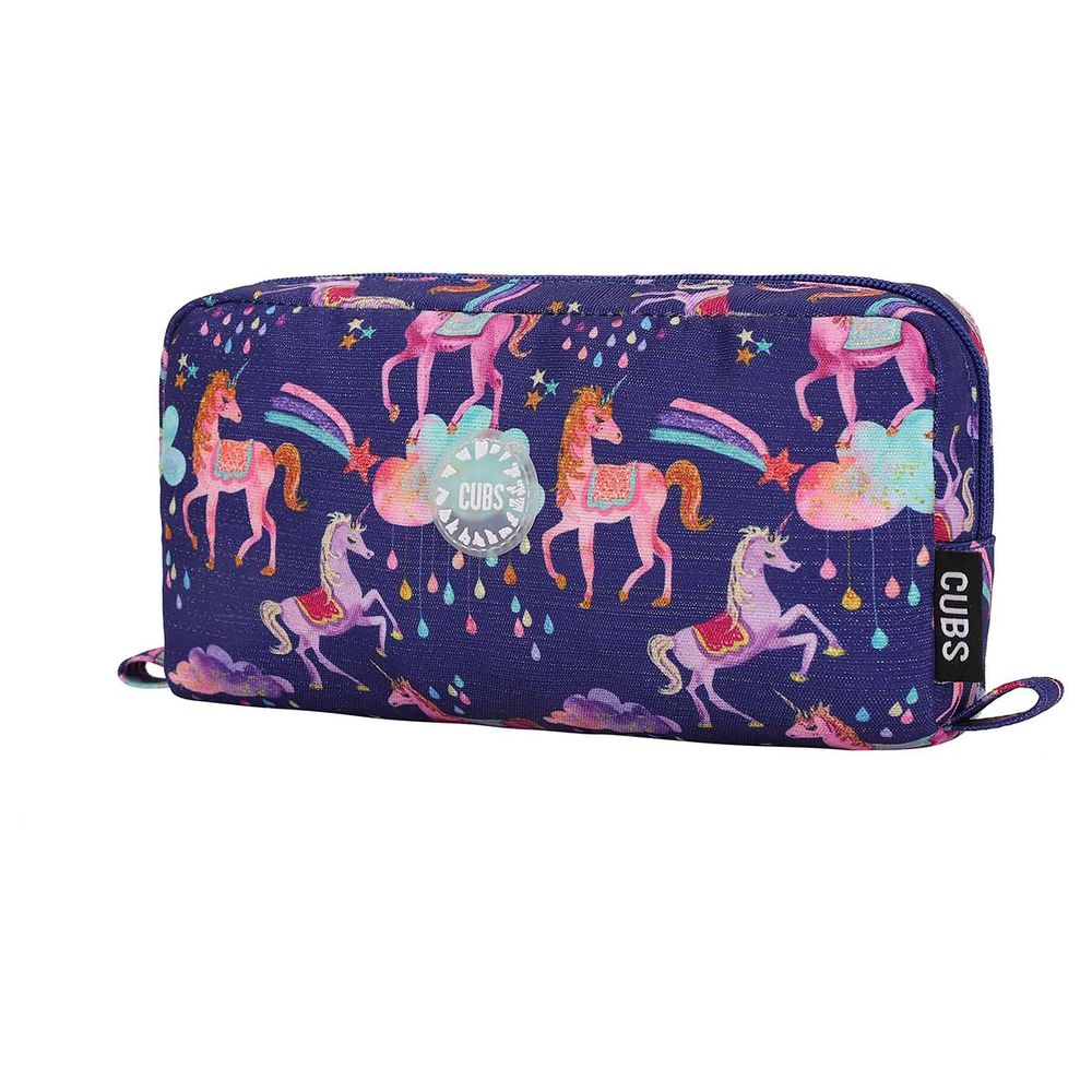 Cubs - Shiny Fabric Pencil Case - Navy