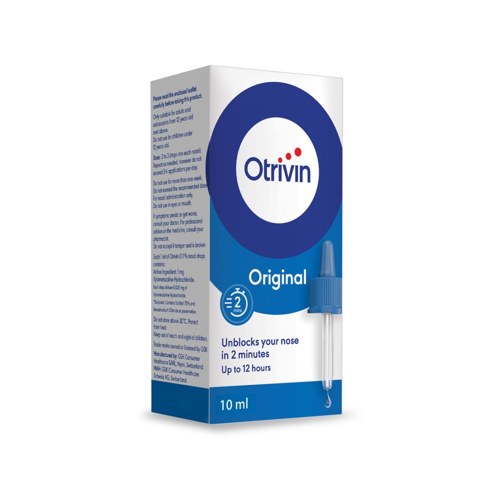 Otrivin 0.1% Adult Drops - 10ml
