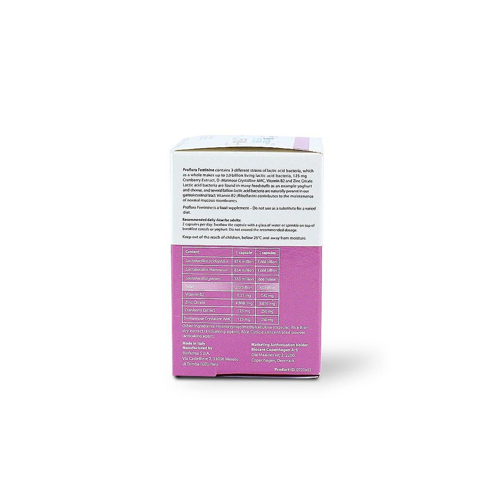 Proflora Feminine - Womens Probiotic with Cranberry & D‑Mannose for Vaginal & Urinary Tract Support