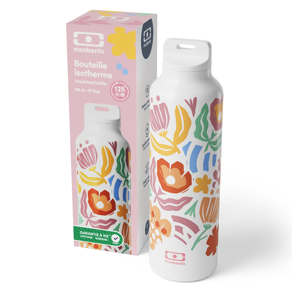 Monbento - Insulated Bottle With Infuser - Paper Cut - 500 ml