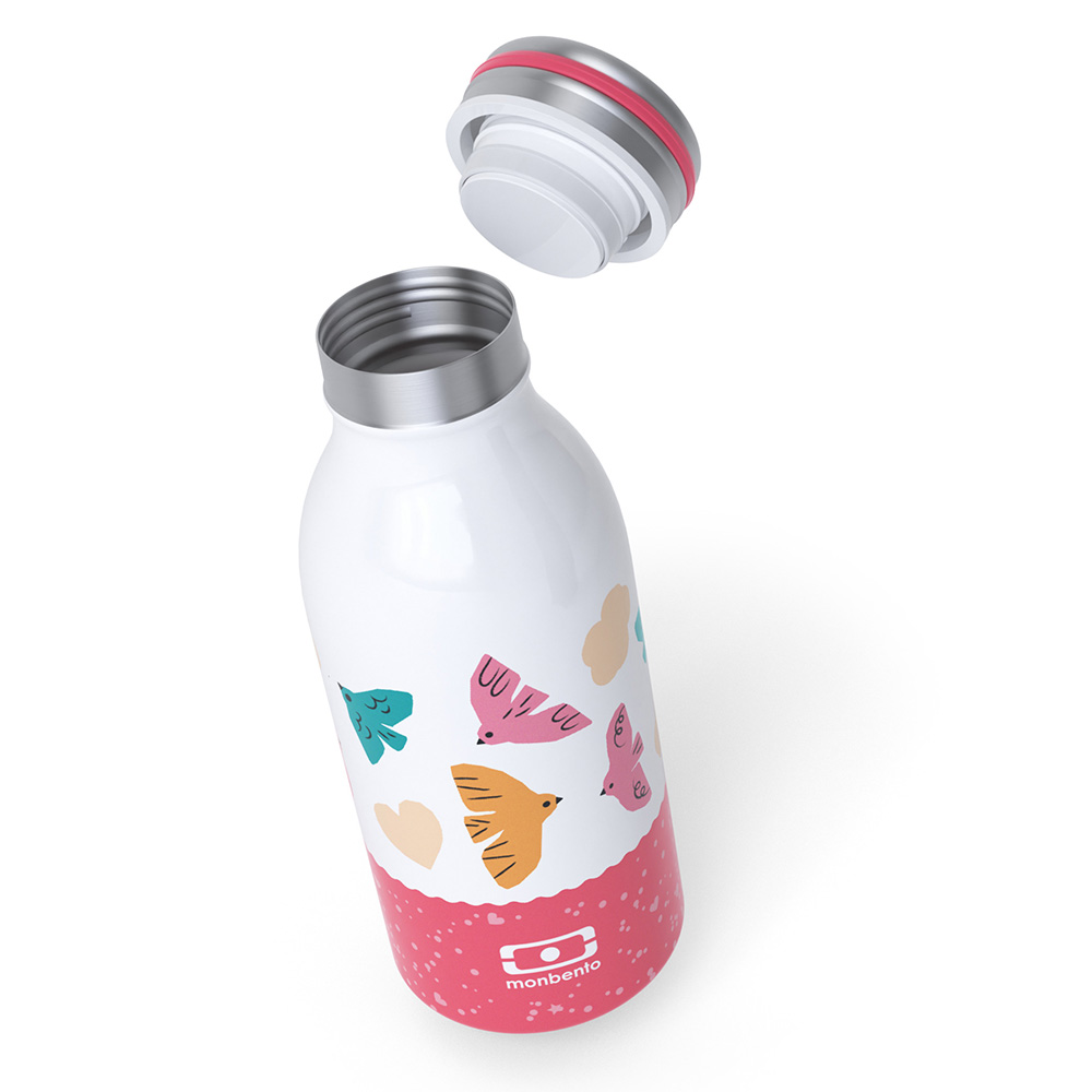 Monbento - Cooly Insulated Water Bottle - Rose Bird - 350 ml