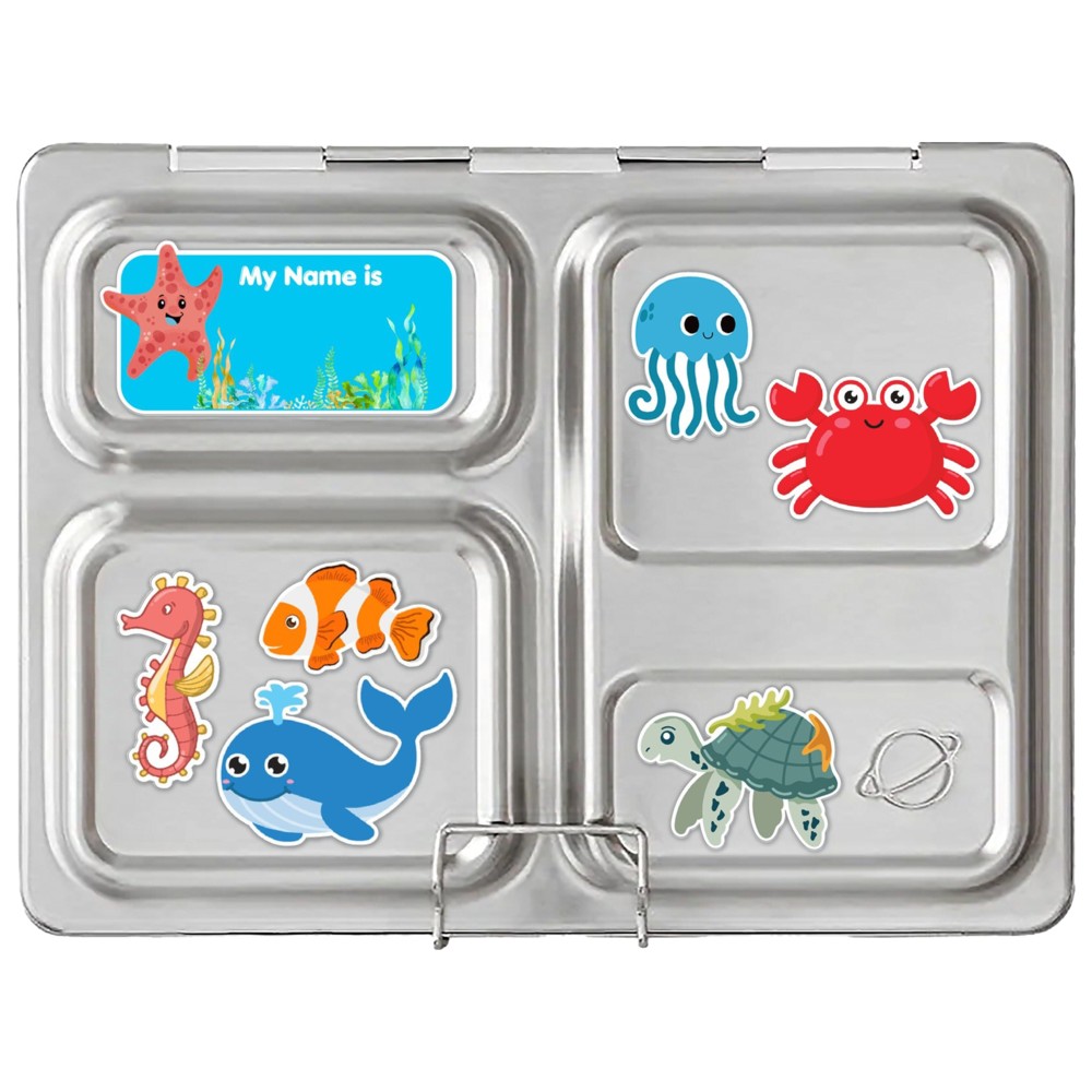 Planetbox - Launch 3-Compartment Lunch Box, Dipper & Magnet Set - Sealife