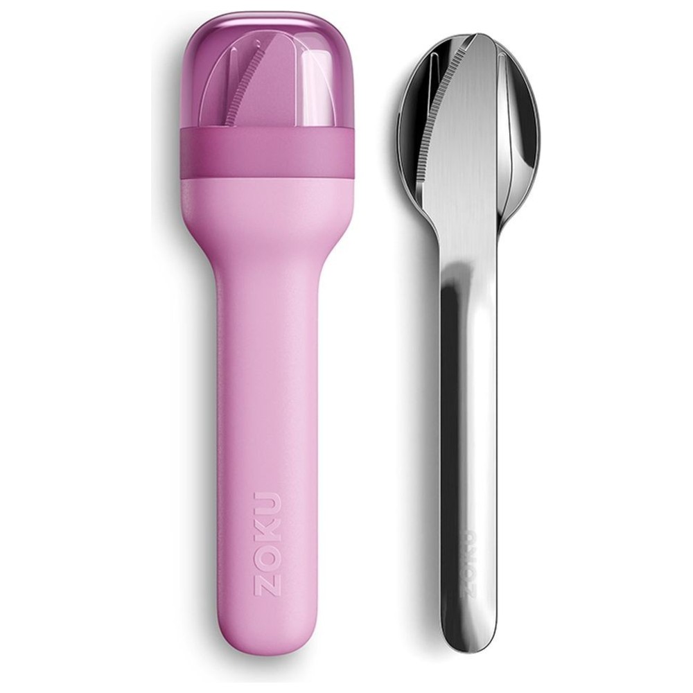Zoku - Pocket Reusable Cutlery Set With Case - Purple - 4 Pc Set
