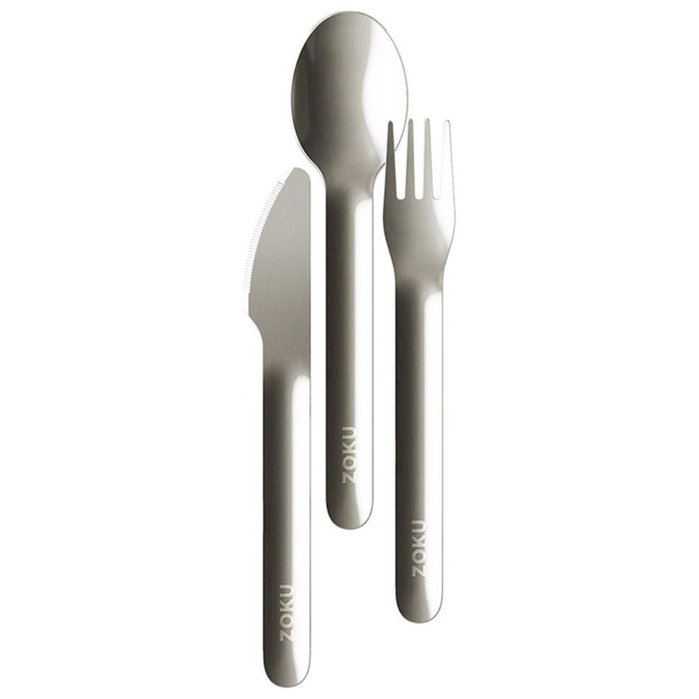 Zoku - Pocket Reusable Cutlery Set With Case - Purple - 4 Pc Set