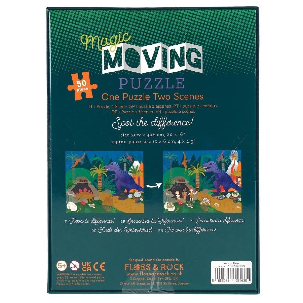 Floss & Rock - Magic Moving Puzzle - Dino - 50pcs