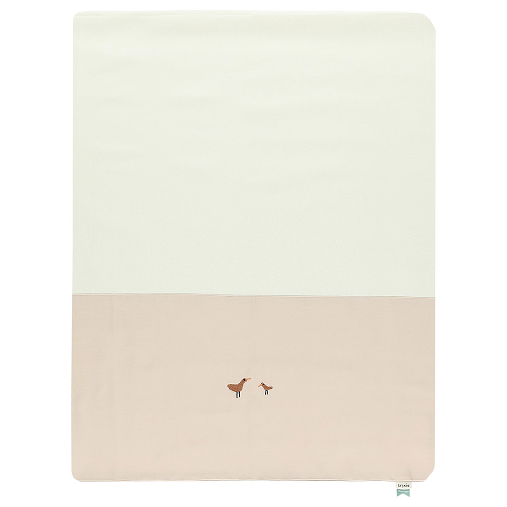 Trixie - Cot Sheet - Babbling Birds - Off-White