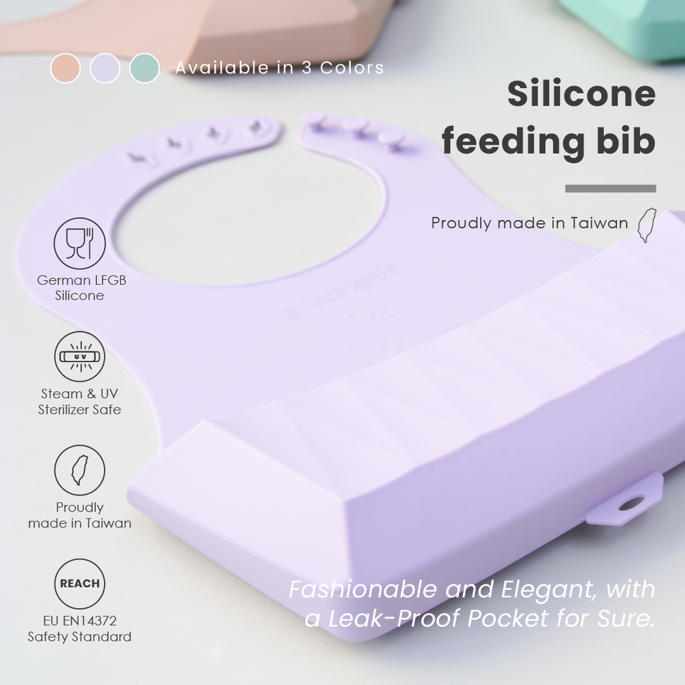 2angels - Diamond Feeding Silicone Bib Foldable w/ Deep Pocket