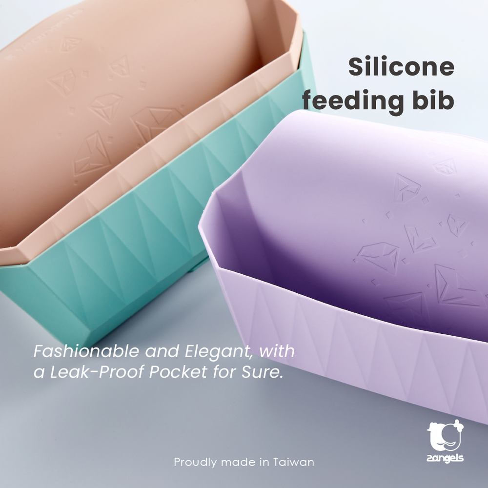 2angels - Diamond Feeding Silicone Bib Foldable w/ Deep Pocket