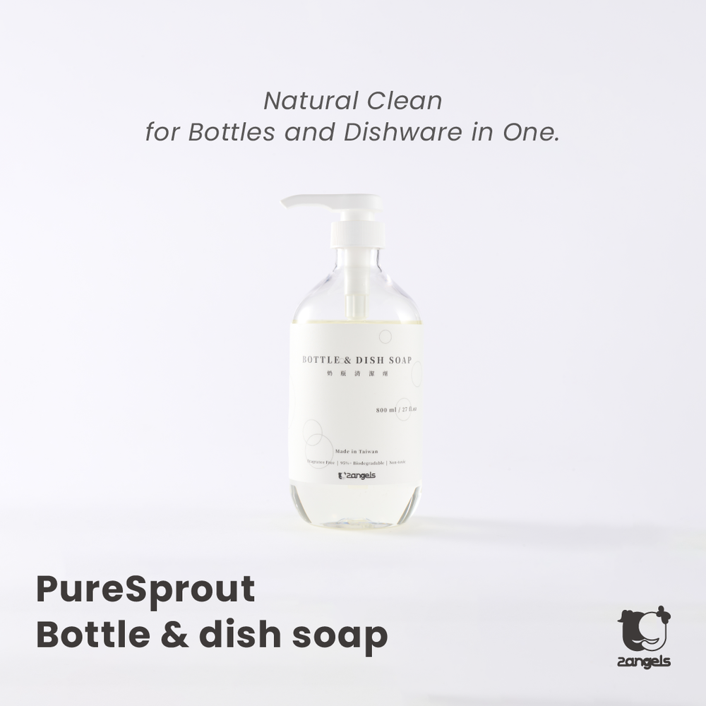 2angels - PureSprout Organic Plant Based Dishwash Liquid & Bottle Cleanser - 800 ml