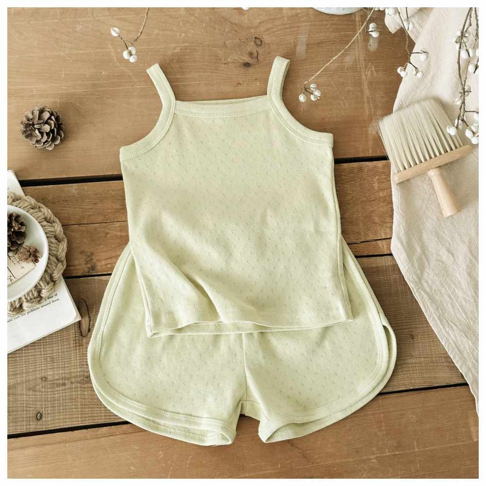 Cherubcare Solid Pyjama Set - Yellow - 2 Pcs