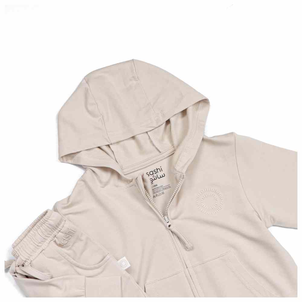 Sashi Kid's Cloud Dream Solid Zip-Up Jacket - Beige