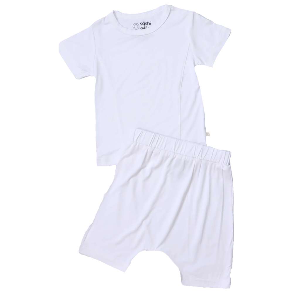 Sashi Kid's T-Shirt & Shorts - White - 2 Pcs