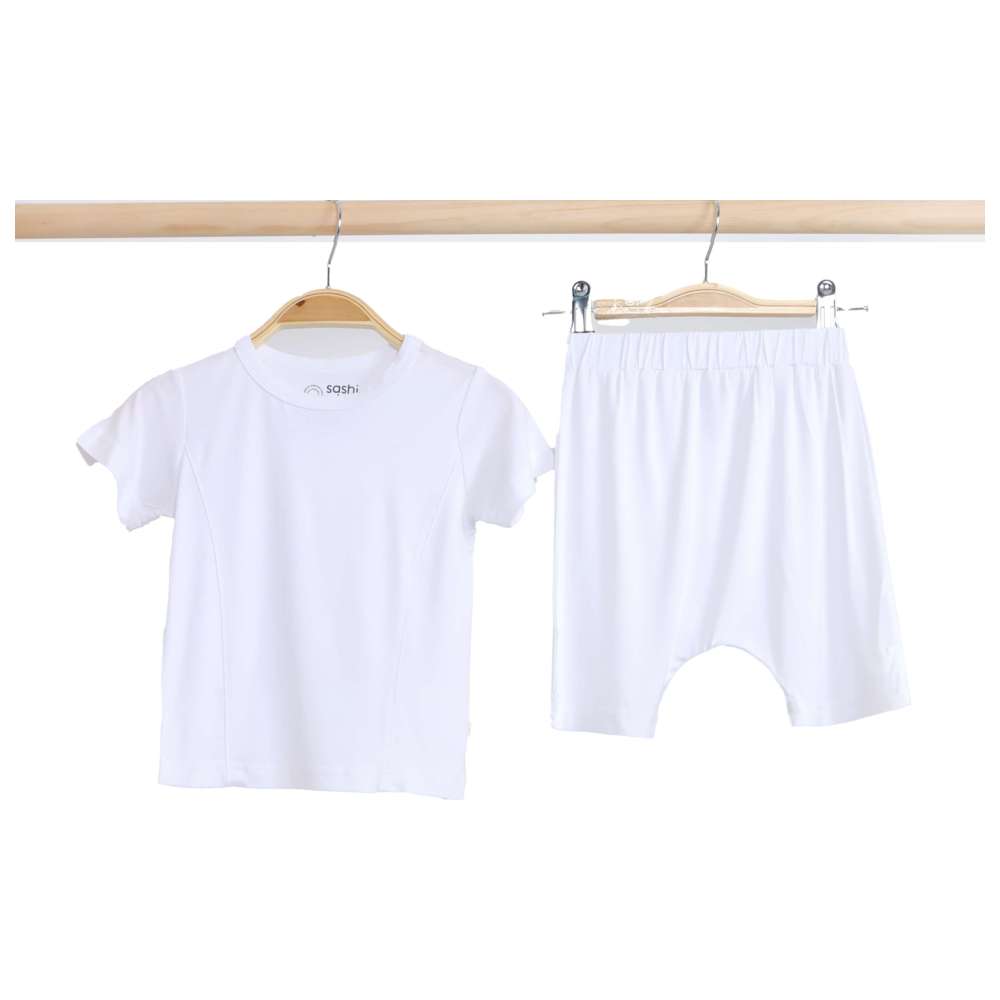 Sashi Kid's T-Shirt & Shorts - White - 2 Pcs