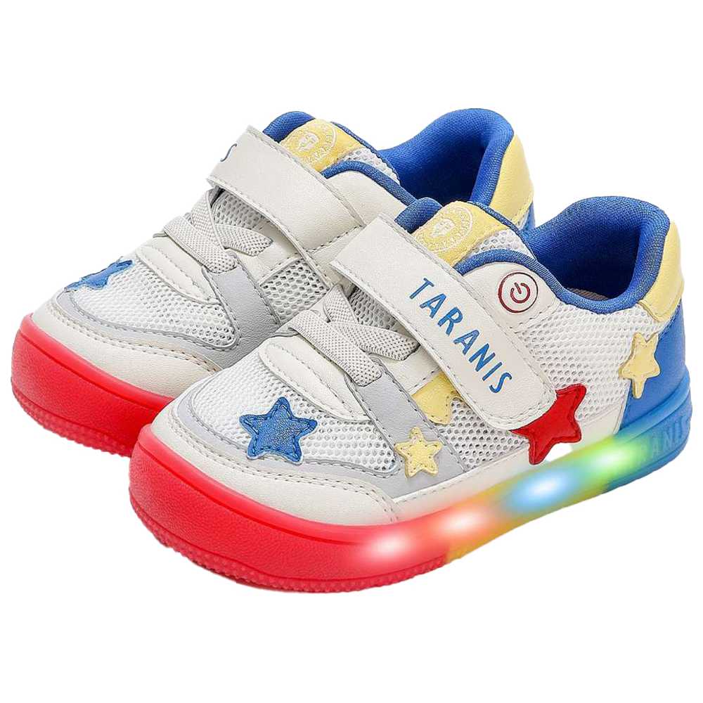 Taranis Toddler's Light Up Velcro Sneakers - Blue/White