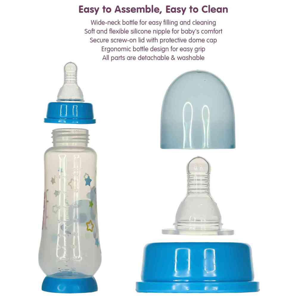 Babe - Baby Feeding Bottle - Blue - 250 ml