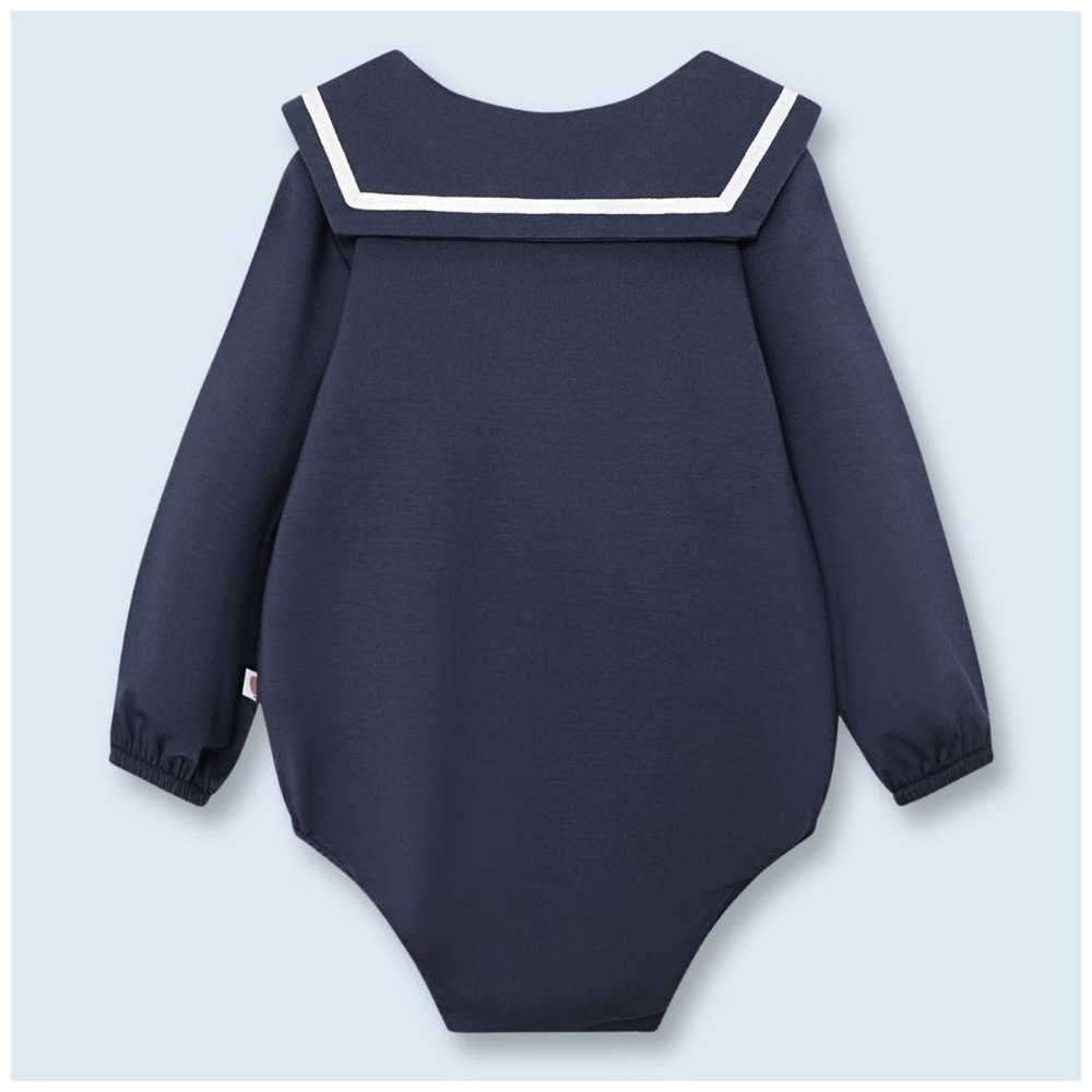 Atlas & Maya First Mate Organic Bamboo Sailor Onesie - Navy Blue
