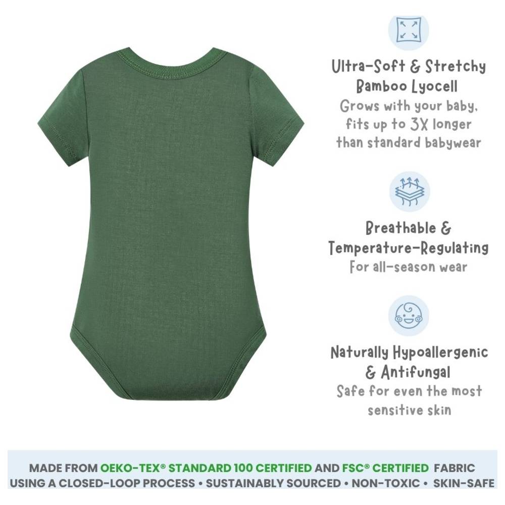Atlas & Maya Iconic Short Sleeve Magnetic Bodysuit with Pocket - Green