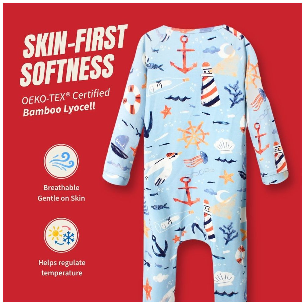 Atlas & Maya Sleepy Time Organic Bamboo Anchor Away Sleepsuit