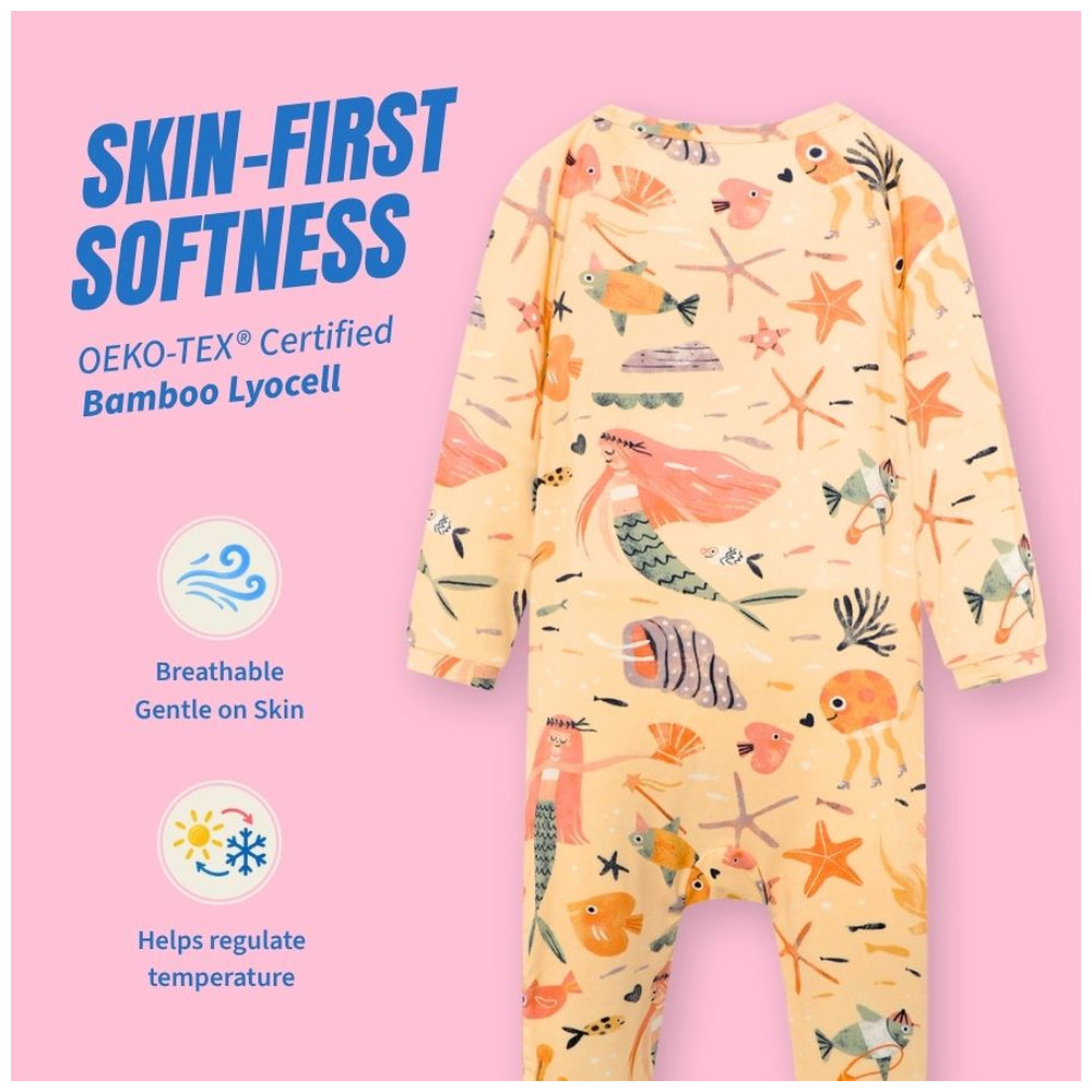 Atlas & Maya Sleepy Time Organic Bamboo Mermaid Love Sleepsuit