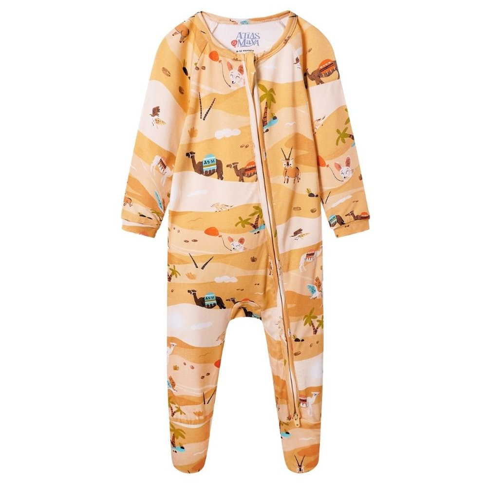 Atlas & Maya Sleepy Time Organic Bamboo Desert Safari Sleepsuit