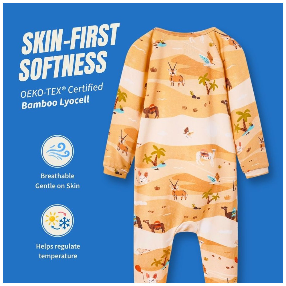 Atlas & Maya Sleepy Time Organic Bamboo Desert Safari Sleepsuit