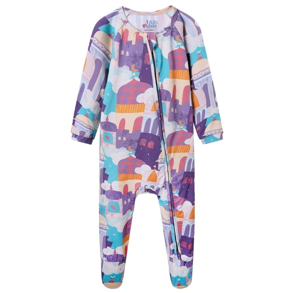 Atlas & Maya Sleepy Time Organic Bamboo Sleepsuit Arabian Rooftops