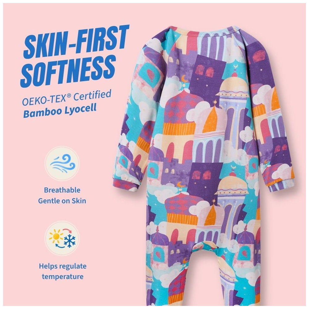 Atlas & Maya Sleepy Time Organic Bamboo Sleepsuit Arabian Rooftops