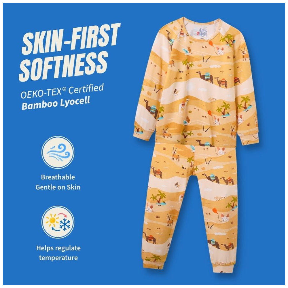 Atlas & Maya Nighty Night Organic Bamboo Pyjama Set Desert Safari - 2 Pcs